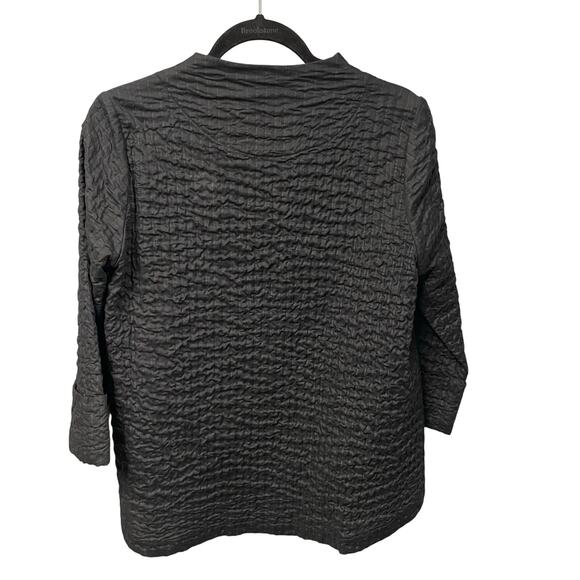 IC by Connie K Black Quilted Lightweight High Low Hem Jacket Womens Small - Picture 4 of 5